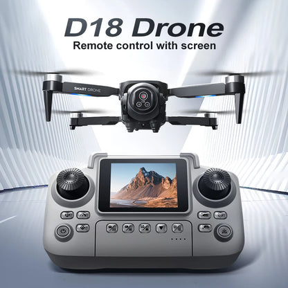 2025 New D18 Drone Professional 8K Camera 5G WiFi FPV UAV Screen Remote Control Brushless Obstacle Avoidance Quadcopter Toy