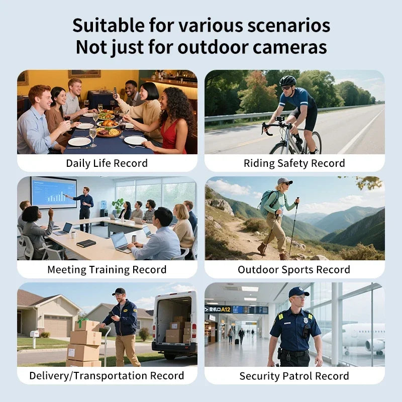 New 1080P HD Body Sports Camera WiFi Back Clip Police Camera for Law Enforcement Outdoor Sports Vlog Recorder with Fill Light