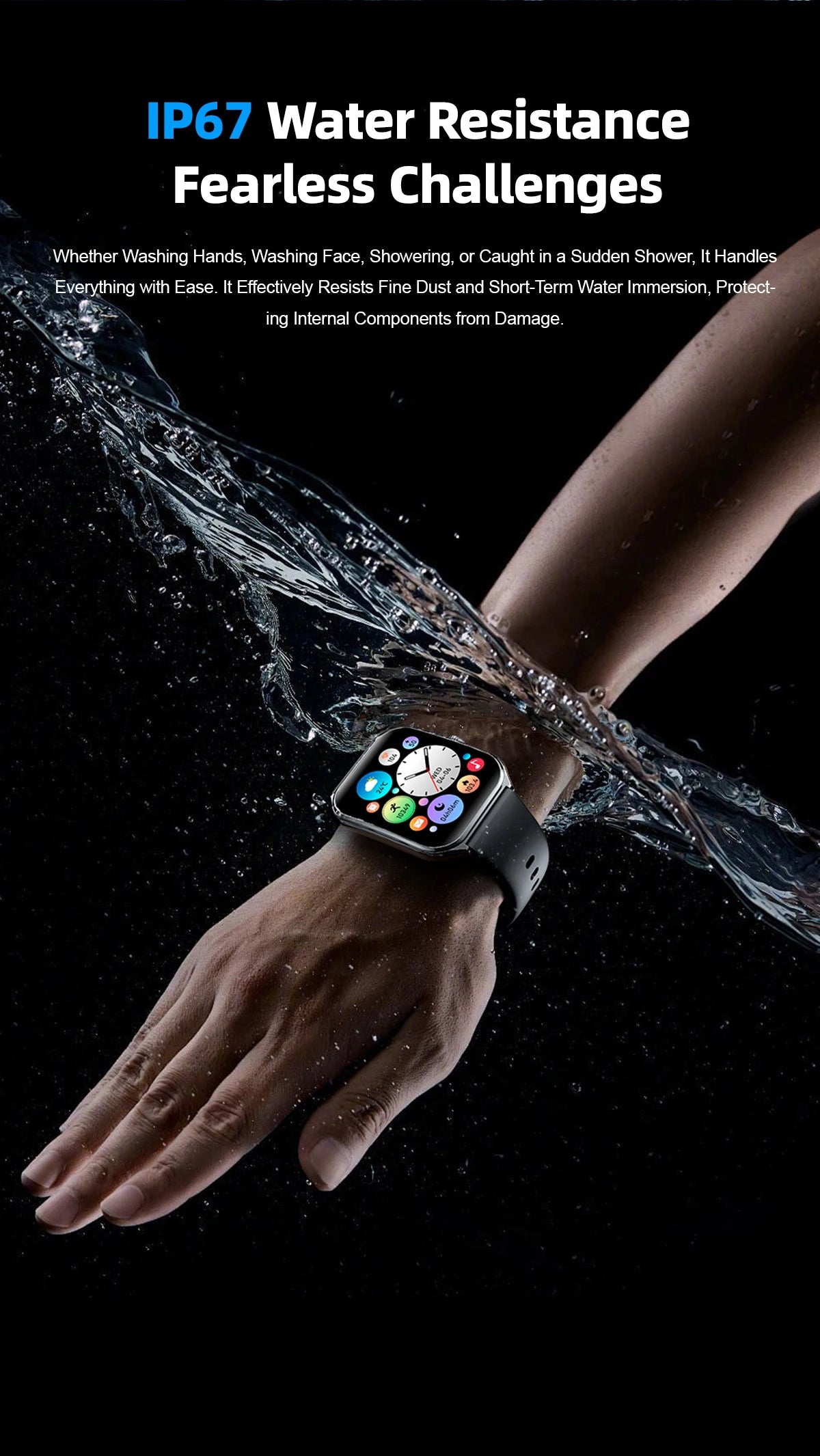 2025 A new smart watch, 1.96-inch sports watch, IP67 waterproof, 110+ sports mode, fitness activity tracker, ultra-thin watch.