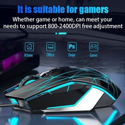 S50 New Gaming Mouse, Wired Mechanical Game, Macro Programming, Notebook, Desktop Computer, Office