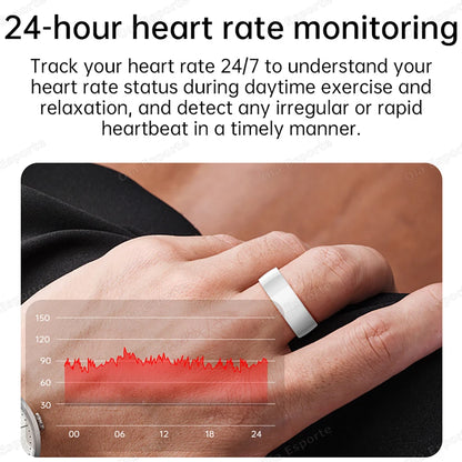 New Ceramic Smart Ring 2025 Men Women Gesture Swing Take Photos Heart Rate Blood Oxygen 5ATM Waterproof Multi-sport Mode Rings