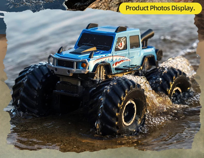 KBDFA Q215 Amphibious RC Car 2.4G 4WD Remote Control Truck Climbing Off Road Waterproof Armored Vehicles Kid Toys Gift