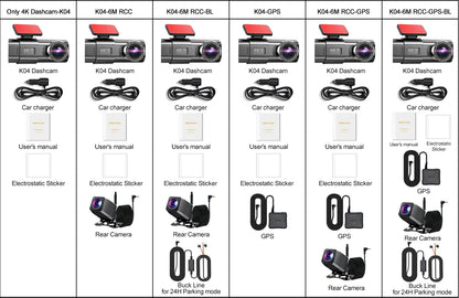 Dash Cam Cars 4K Front and Rear Camera Car Dvr WIFI GPS Car Camera for Vehicle Video Recorder Rear View Camera Parking Monitor