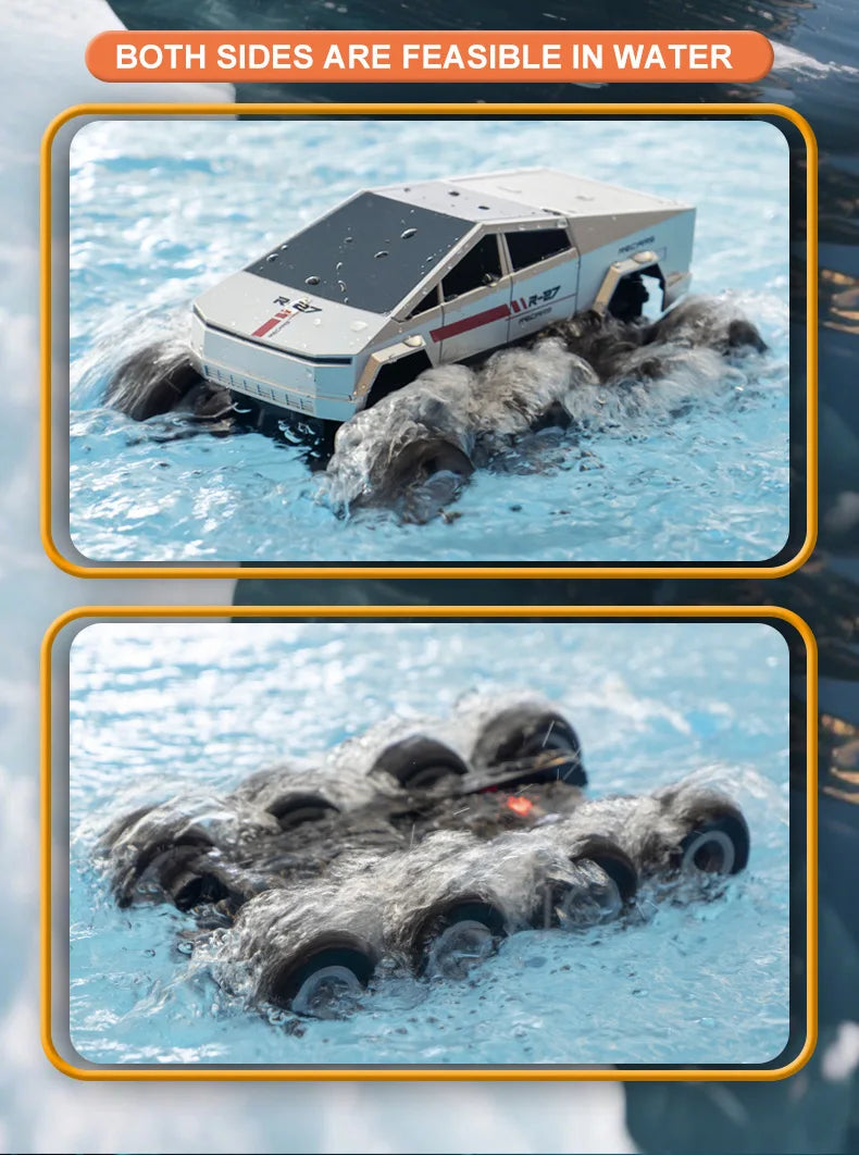 JHD For JJRC Q218 2.4g Amphibious Rc Remote Control Car Eight Wheel Stunt Car Amphibious All Terrain Four-Wheel Drive Climbing