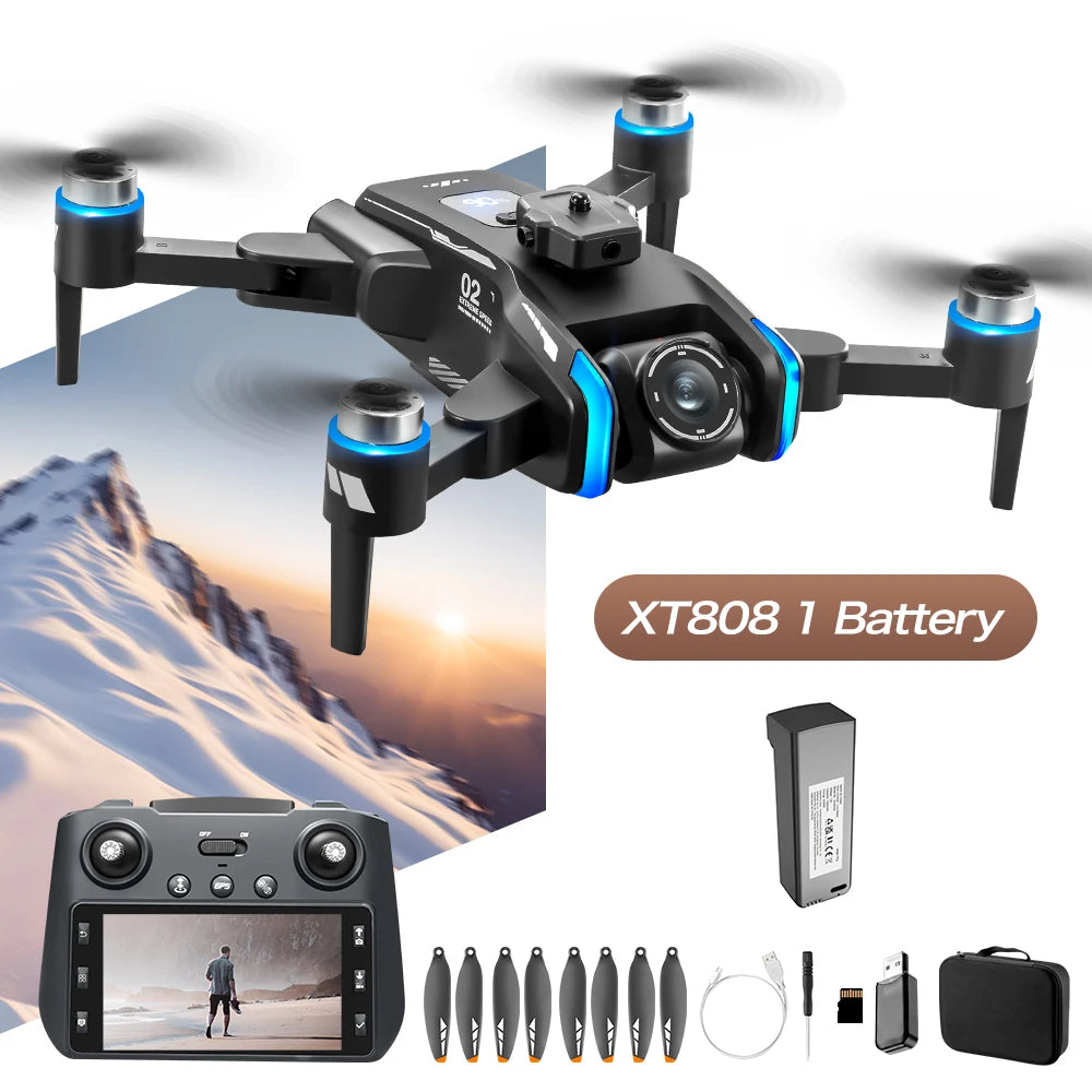 XT808 Drone GPS Professional 8K Camera with Screen Remote Control 5G WiFi FPV Dron Brushless Obstacle Avoidance RC Quadcopter