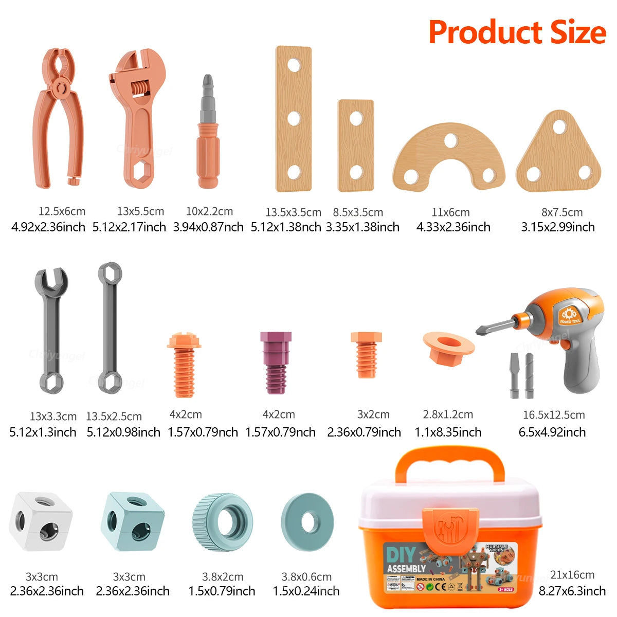 Kids Tool Set DIY Nut Assembly Toy Kit STEM Building Tools Montessori Toys Gifts for Boy Girl, Electric Drill Tool Box Optional
