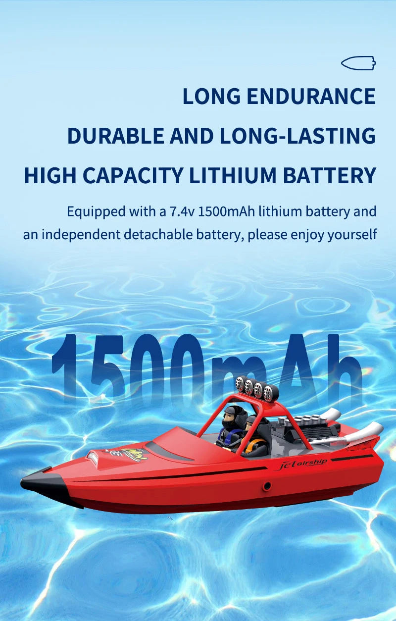 TY725 RC Boat TURBOJET PUMP High-Speed Remote Control Jet Boat Low Battery Alarm Function Adult Children Toys Gift