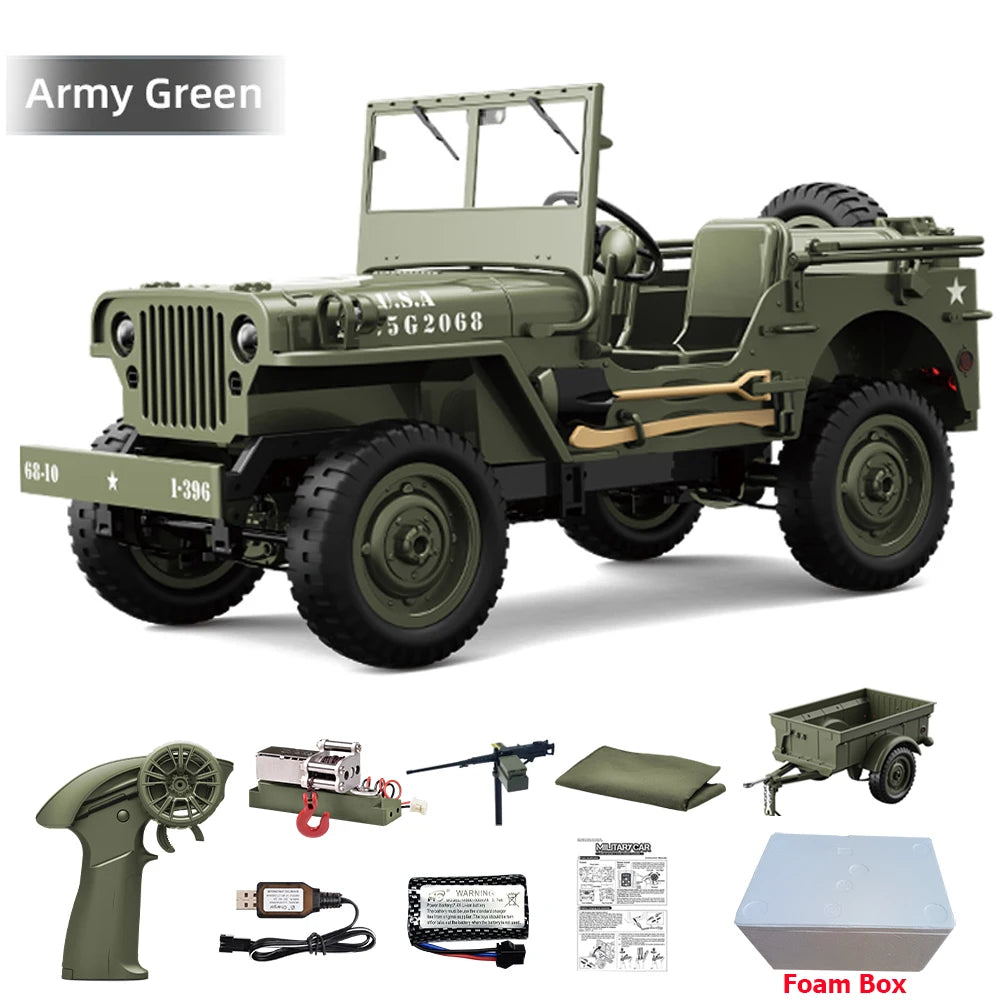 JJRC C8815 RC Car 1/10 WILLYS 1941 4WD RTR RC Crawler 2.4G Remote Control Car Off-road Climbing Military RC Truck Toys Gift