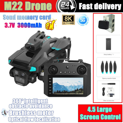 2025 New M22 M33 MAX Drone 5KM 8K Professional HD Camera Aerial Photography 360° Obstacle Avoidance Brushless FPV Quadcopter Toy