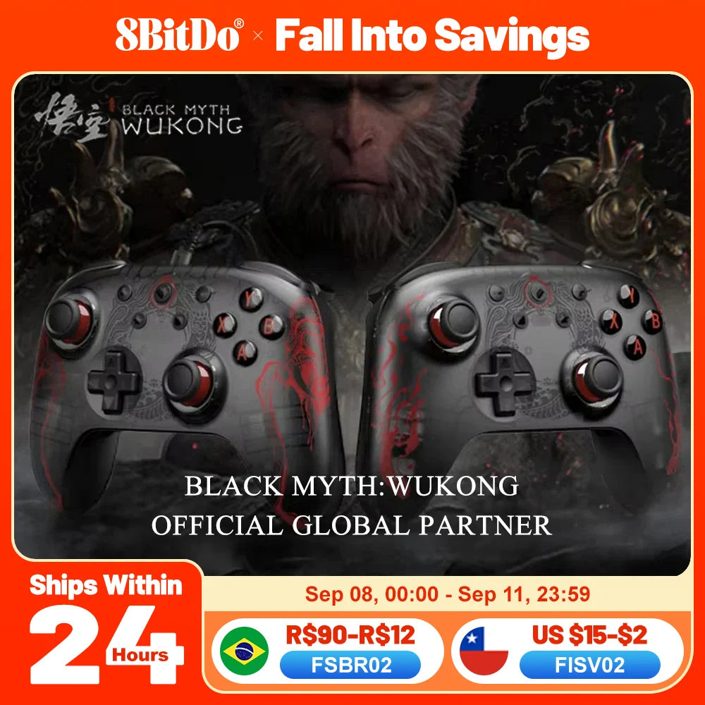 8BitDo Gamepads PC Black Myth Wukong Ultimate 2C Wireless or Wired Gaming Controller Windows 10 11 Steam Raspberry Pi Android