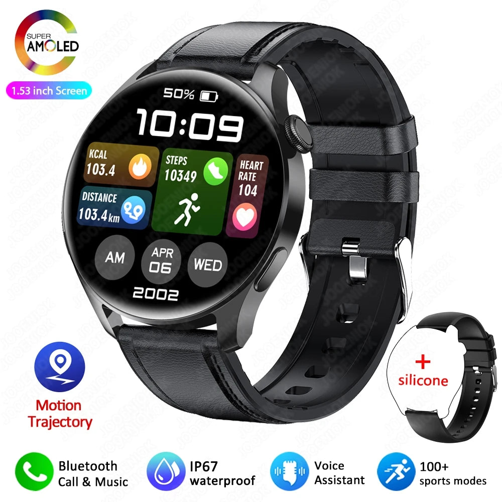 2025 New Watch 3 Smart Watch Men 1.53 Inch HD Screen GPS Fitness tracker Bluetooth Call Health IP67 Waterproof Smartwatch Man