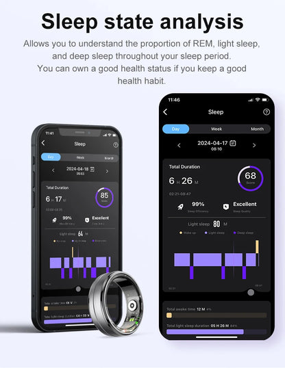 Smart Ring 2024 R06 Health Monitor  Blood Pressure Sleep Heart Rate Waterproof Smart Rings Multiple sports modes For Xiaomi IOS