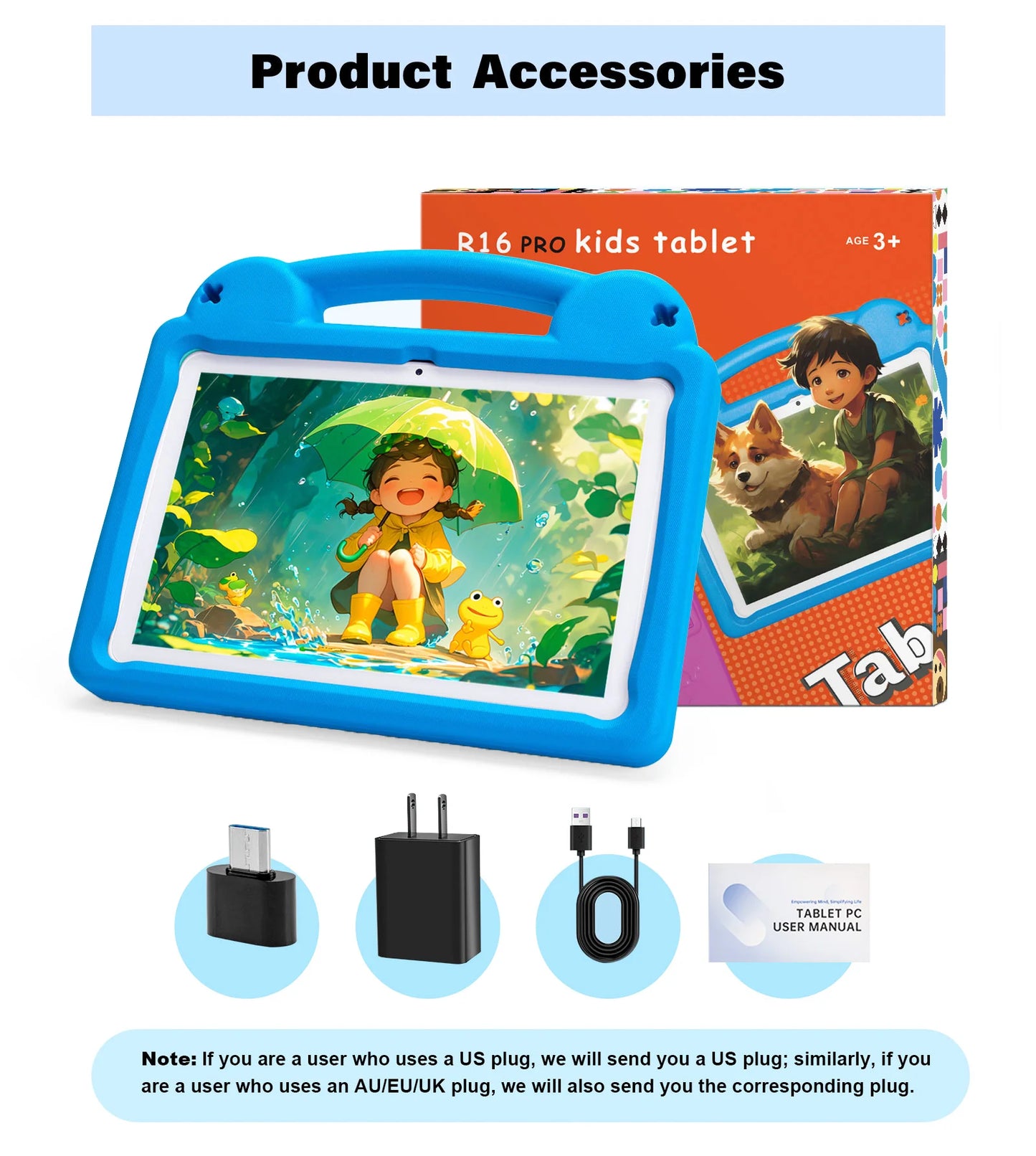 ANRY Kids Tablet 10.1inch Tablet Android 15 8GB(4+4 Expand) RAM 64GB ROM with Octa-Core 5000mAh Tablette 2025 Children's Gifts