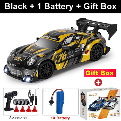 RC Drift Car 4WD Remote Control High Speed Racing Vehicle with LED Lights 2.4GHz Radio 4x4 Off-Road Truck Toy for Children Kids
