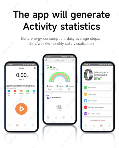 New Ceramic Smart Ring 2025 Men Women Gesture Swing Take Photos Heart Rate Blood Oxygen 5ATM Waterproof Multi-sport Mode Rings