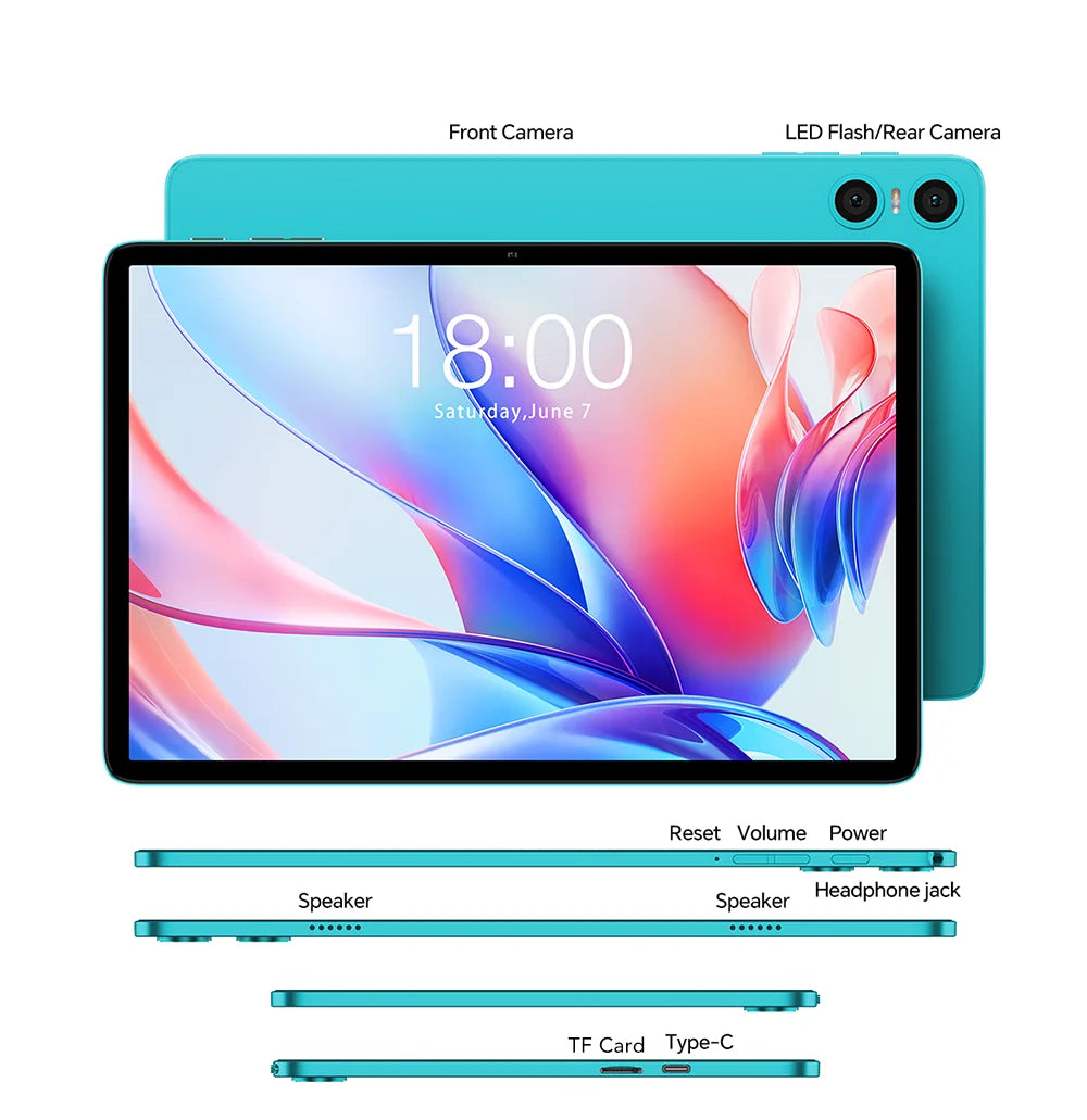 Teclast P30 Tablet  Allwinner  1.6GHz/ 4GBRAM/64GB ROM/10.1inch 1280×800iPS/WIFI/6000mAh/Type-C/5MP+2MP Camera/Android 14)