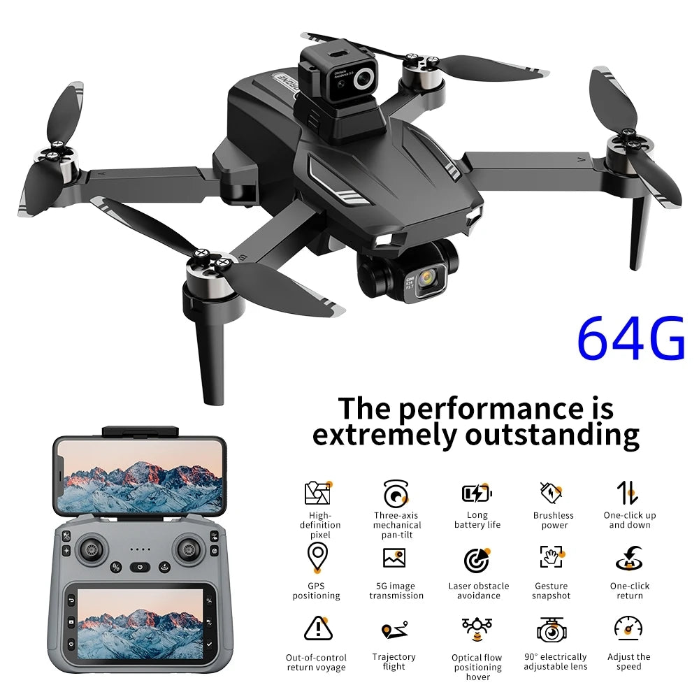 F204 New Original Upgrated RC Drone with 8k professional HD camera 5G WiFi Brushless laser barrier avoidance Folding quadcopter