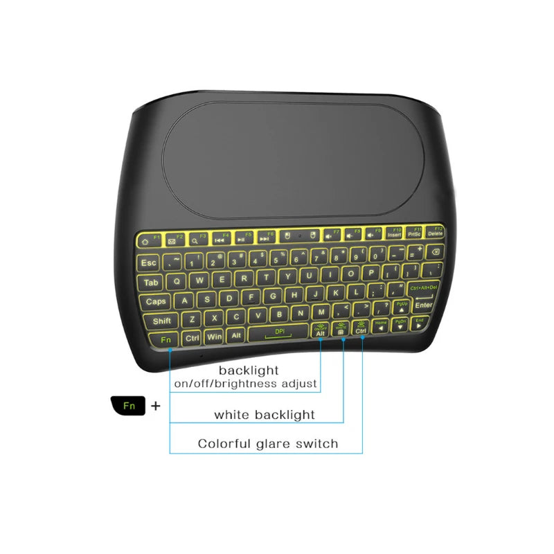 Mini Keyboard with Touch Pad 79 Keys 2.4G Wireless Colorful Backlight Rechargeable Keyboard Computer PC Laptop Portable Keyboard