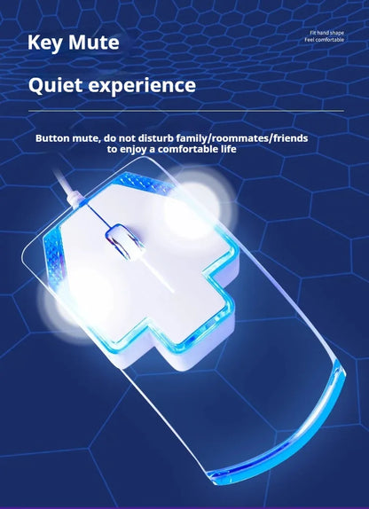 fashionable Wired Transparent Colorful Light-emitting Mouse Ergonomics mute ultra-thin Game Mice For PC Laptop Computer Gifts