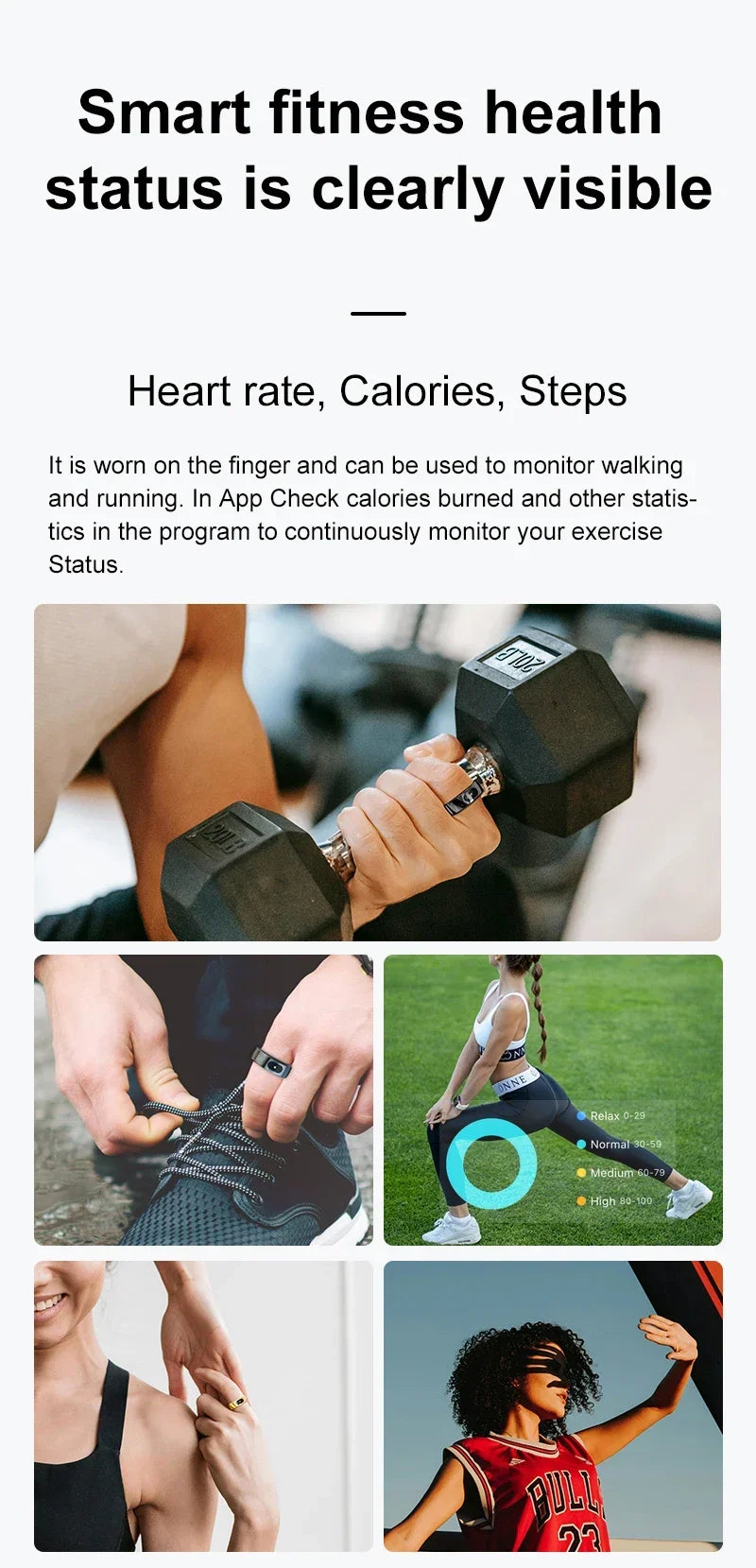 Smart Ring with Case-Skin Temperature Measure,Message Call Reminder,Sport Health Sleep Monitor,IP68 5ATM,Touch Control Rings