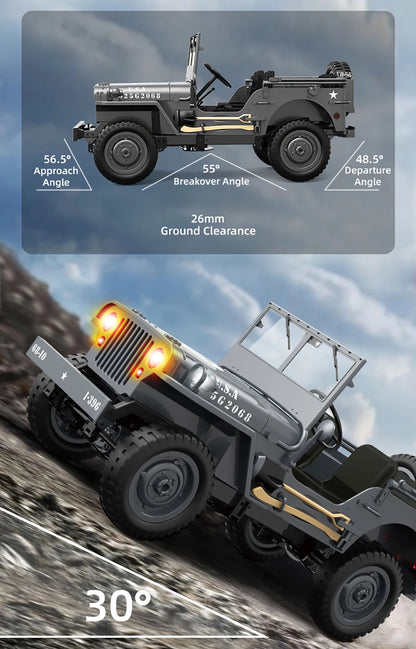 JJRC C8815 RC Car 1/10 WILLYS 1941 4WD RTR RC Crawler 2.4G Remote Control Car Off-road Climbing Military RC Truck Toys Gift