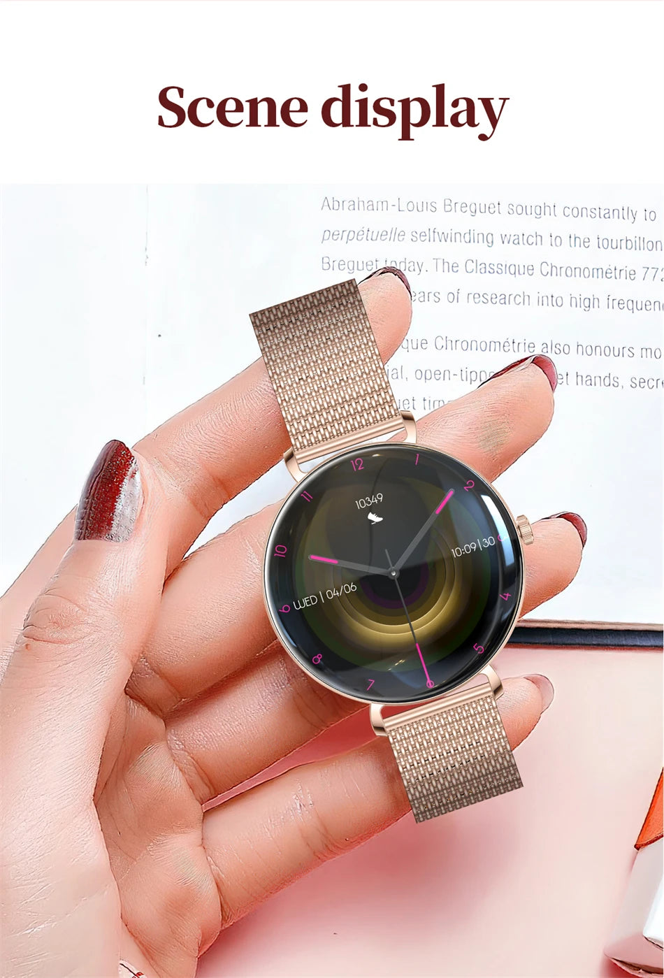 LIGE 2025 New Smart Watch Women 1.43" AMOLED HD Screen Heart Rate Sport Fitness Bluetooth Call Ladies Smartwatch For Android IOS