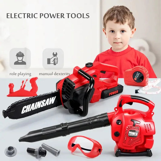 Large Size Children Electronic Chainsaw Kids Play Tools Pretend Play Tool Kits Electric Saw Children Simulated Play House Toy