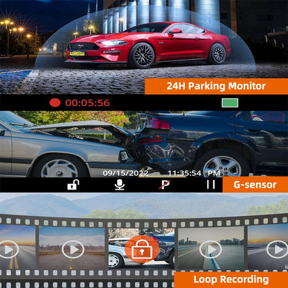 Dash Cam 4K Ultra High Definition Support Speed Real Display Loop Recording Optional 2.5K Rear Camera Driving Recorder