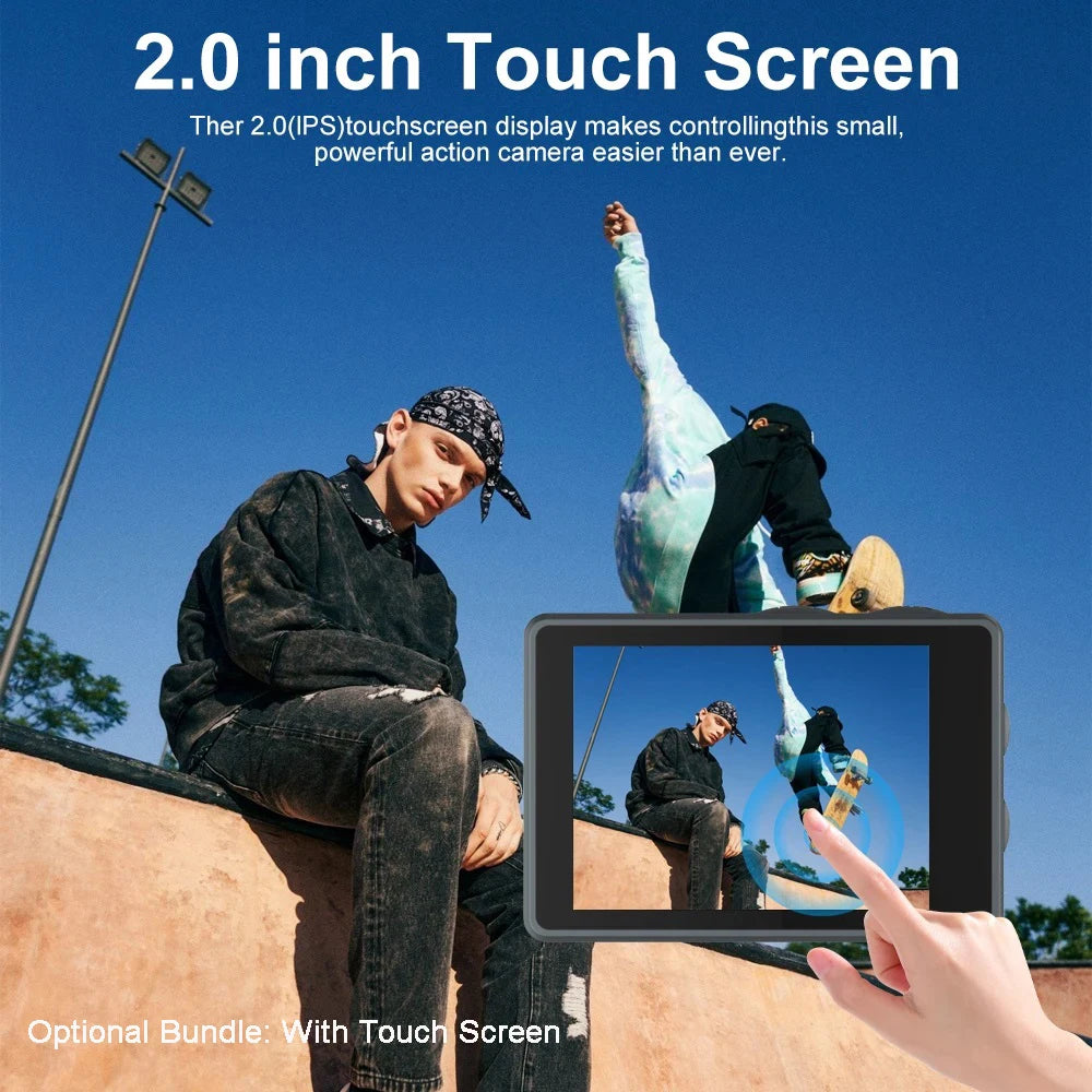 5K 4K60FPS Action Camera Dual IPS Touch LCD DVR EIS 170° 30M Waterproof 5X Zoom Sport Camera With Wireless Mic&Remote Control