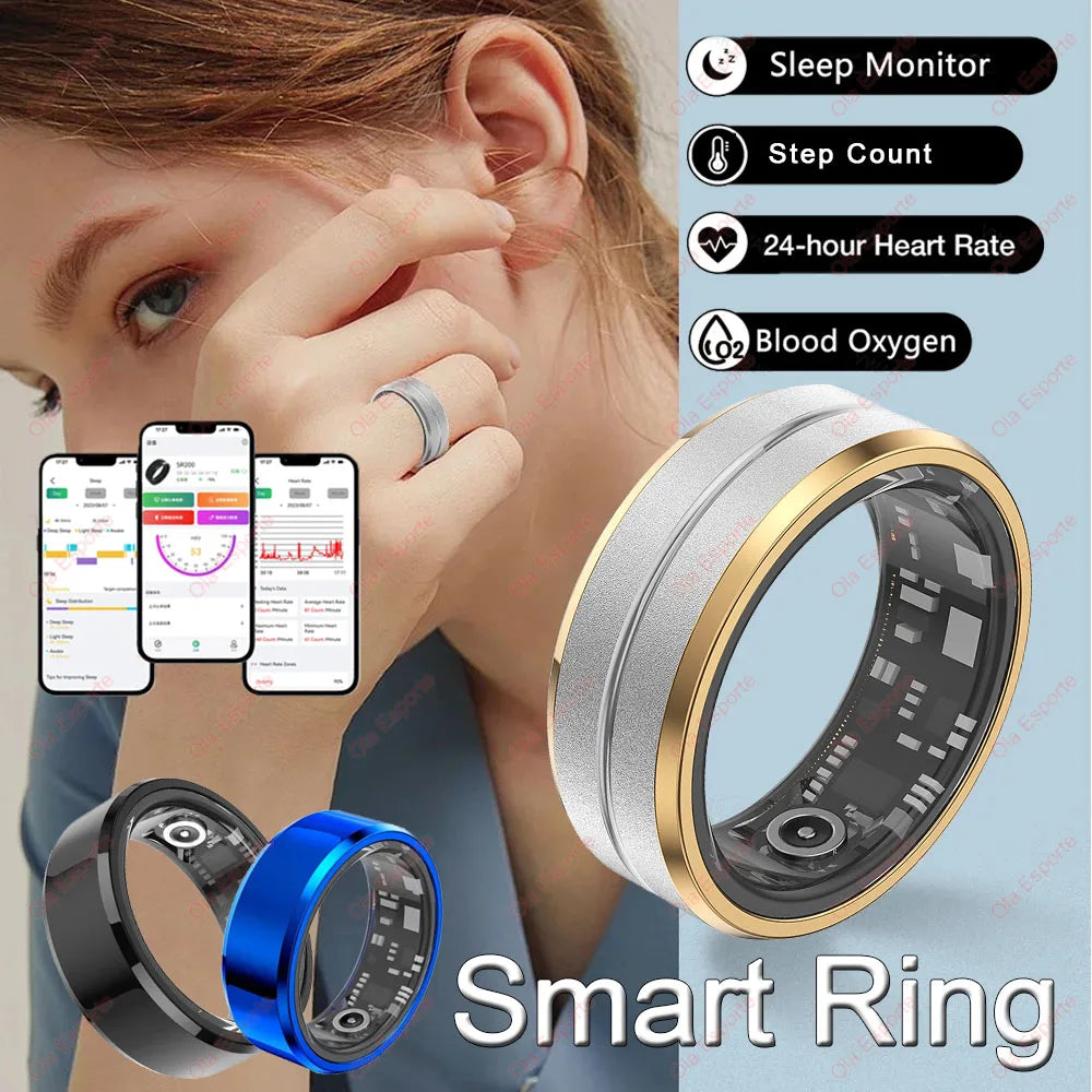 NEW Smart Ring Military Grade Titanium Steel Smart Rings for Women Men Health Monitoring IP68 & 5ATM Waterproof Multi-sport Mode
