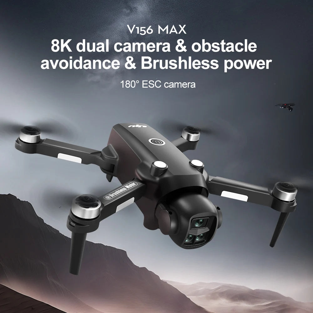V156 MAX Drone 8K Camera HD With Screen Optical Flow Intelligent Obstacle Avoidance Foldable Brushless Motor Quadcopter Toy UAV