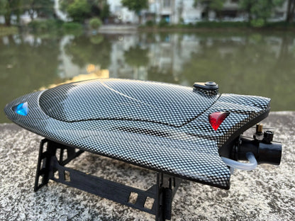 Remote Control Off-Road Boat Model Eddy Current Jet high-Speed Remote Control Speedboat 15-20km/hH156 with Lights Off-Road Speed