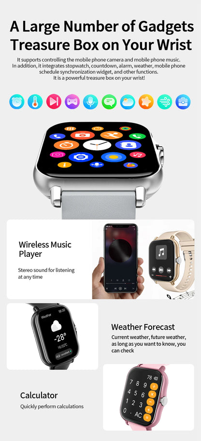 2025 New Smartwatch 1.83‘‘HD Screen with Wireless Call Sport Fitness Tracker Music Control Sedentary Reminder for Men Women Gift