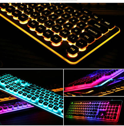 Silent Keyboard Mechanical Wired Gaming Colorful Backlit Mechanical Chocolate Keyboard Gamer Keyboard for Pc Laptop Accessories