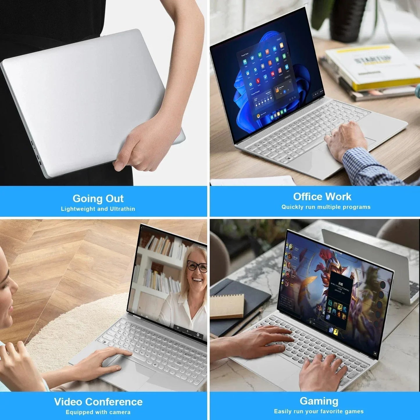 Face ID Intel Notebook N95 Graphics UHD 16" Laptop 16GB 32GB RAM Max 2TB ROM Windows 11 Wifi 5 BT 4.2 RGB Keyboard