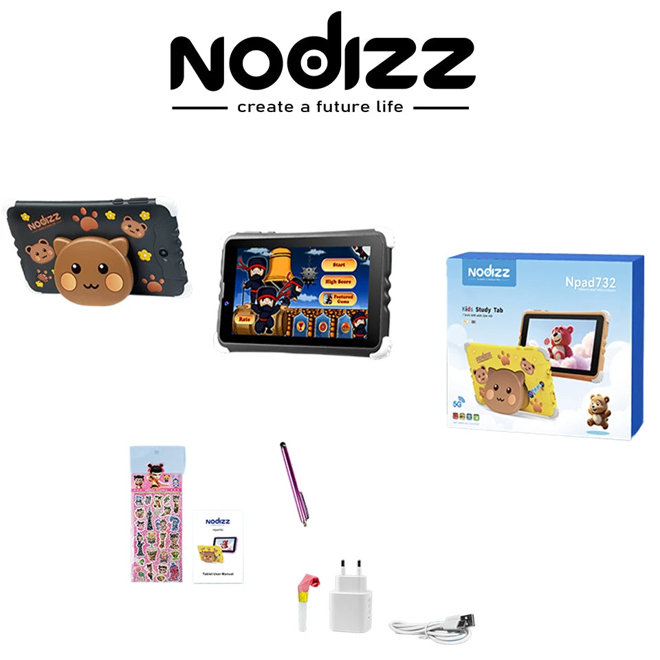 7 Inch Kids Tablet 4GB RAM 128GB ROM Android 15.0 MTK8321 Quad Core Dual Camera WIFI 1024*600 IPS Screen Childrem's Gift Tablets