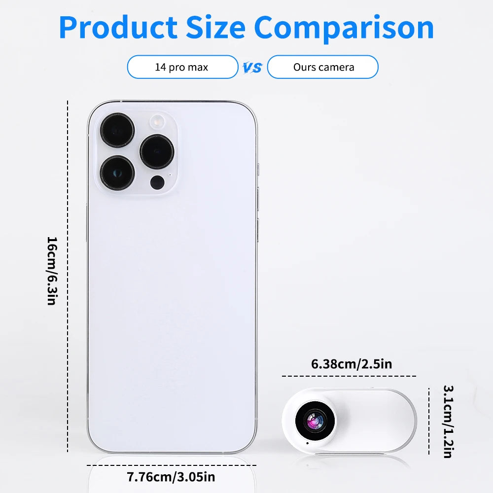 Small Action Camera, Portable Thumb Camera For Travel, Sports,Vlogging, Weight 22g, With Portable Camera Accessories, Data Cable