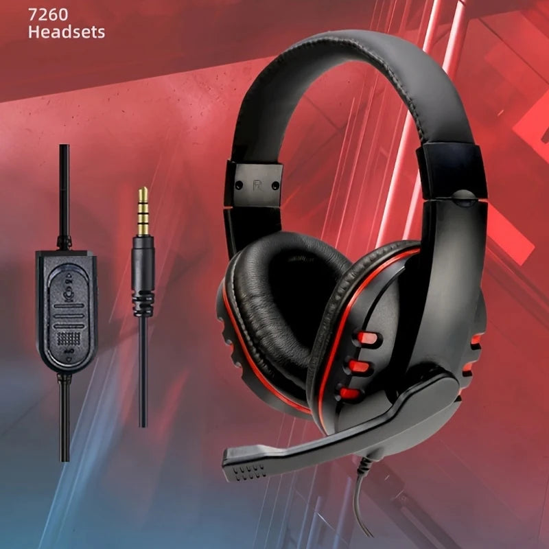 Wired over-ear gaming headphones unisex for laptops desktops gaming devices ideal for online classes meetings gaming with HD sou