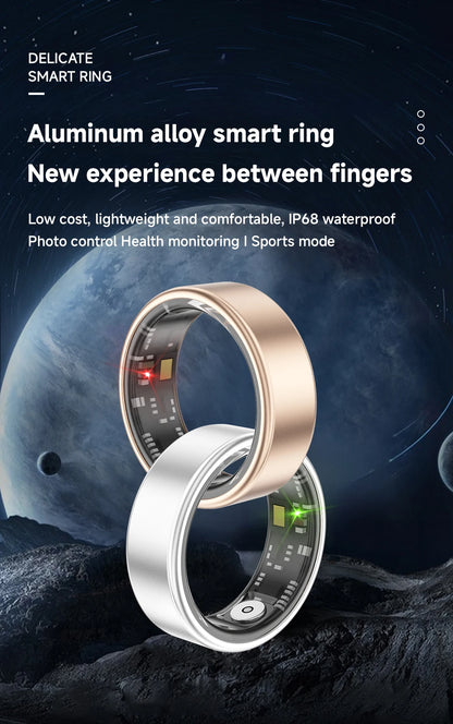 Smart Ring with Long Battery Life Lightweight Design Health Tracking Heart Rate and Blood Oxygen Monitoring Sleep Recording