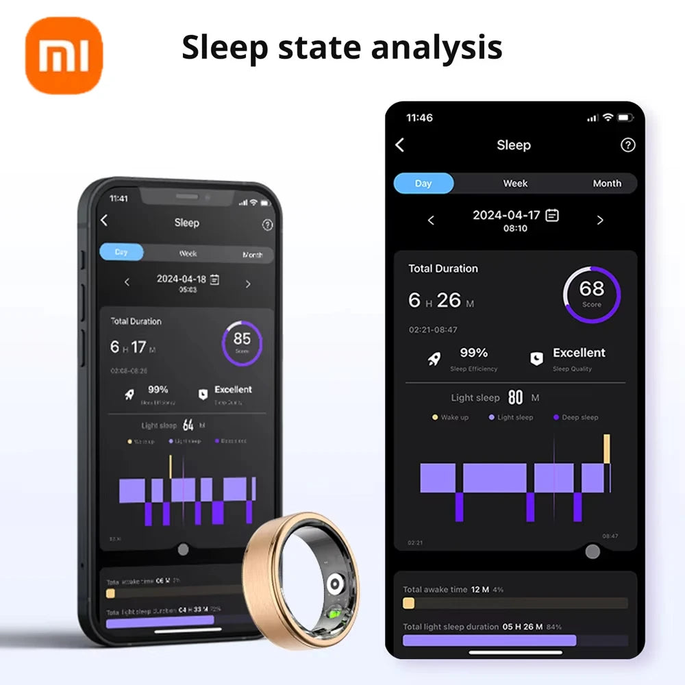 Xiaomi MIJIA Smart Ring With Charging Case Health Monitor Sleep Distance Calories IP68&5ATM Waterproof Multi-sport Men Women NEW