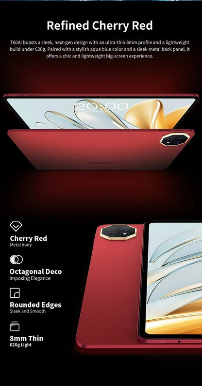NEW Tablet Teclast T60 AI Allwinner A733 Octa-Core 12inch 2K HD TDDI Screen 6GB RAM 128GB ROM Android 15 WiFi6 8000mAh 13MP+5MP