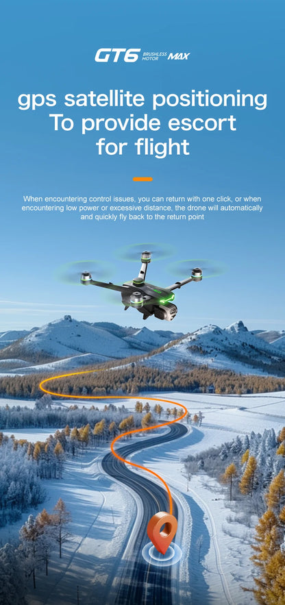 GT6 Professional Drone Long Range Flight Battery Quadcopter 4K HD Wifi Dron Aerial Photography Obstacle Avoidance Aircraft