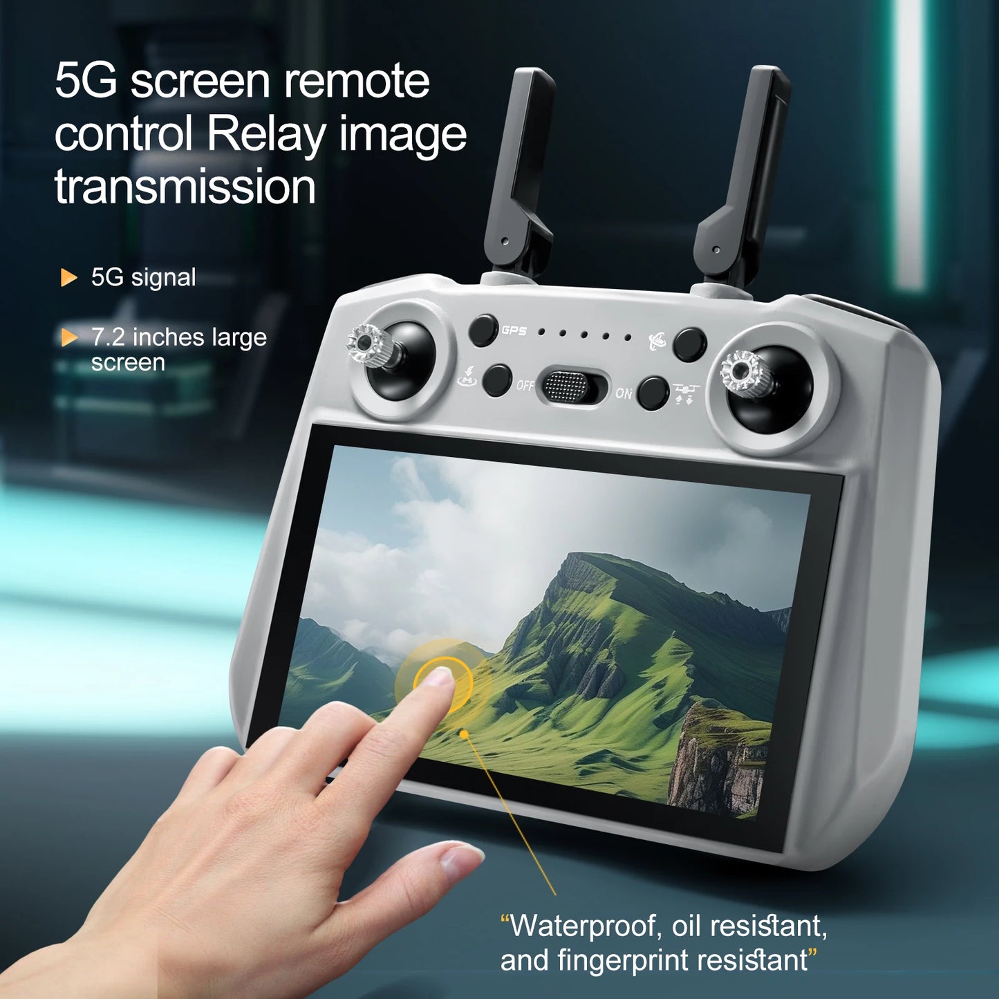 S155 MAX GPS Drone Professional 4K Camera 7.2-inch Touch Screen 3-Axis Gimbal EIS Relay Aircraft Obstacle Avoidance Dron Toy