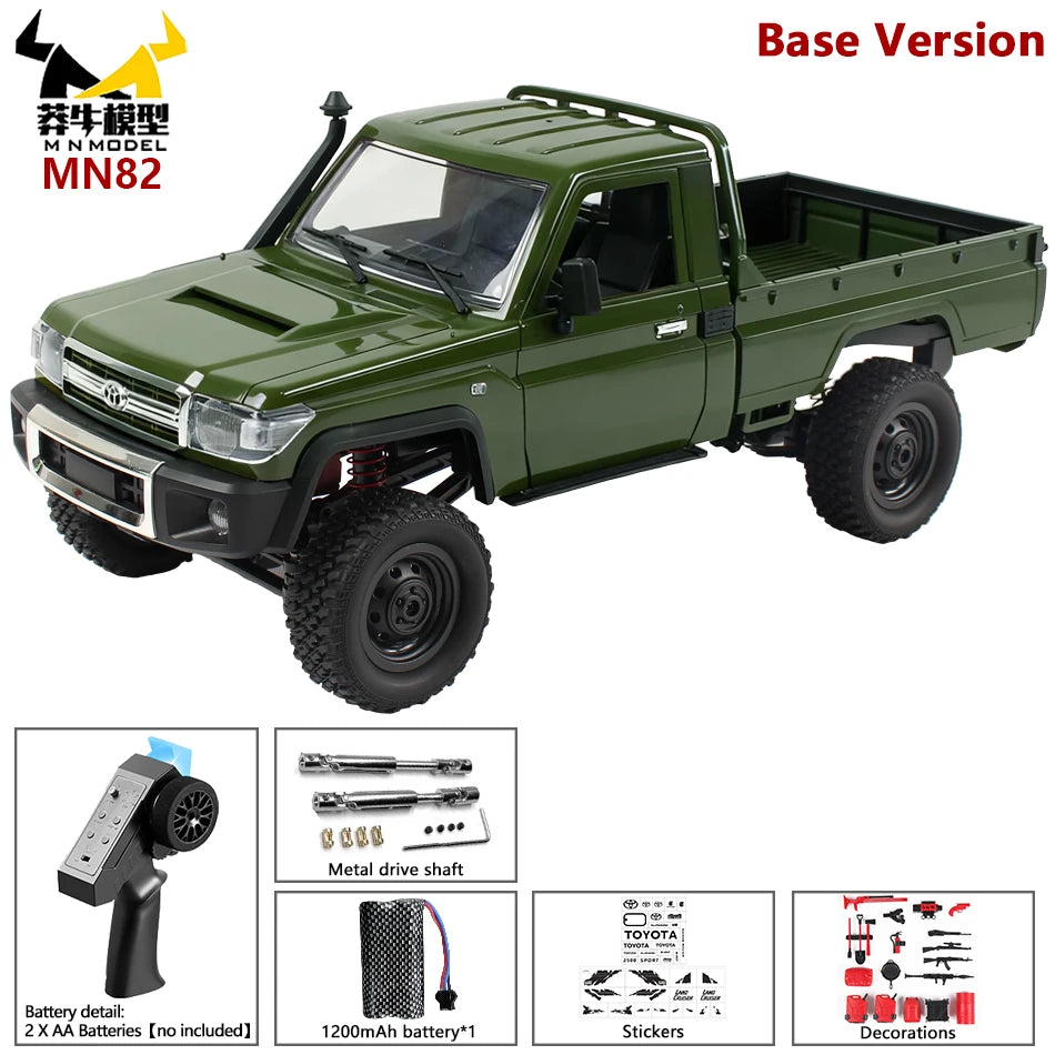 MN MODEL RC 1:12 4x4 Jungle Diving Car Climbing Off-road Wading Vehicle Rock Crawler Shovel Tool Box Truck Toy for Adult Gift