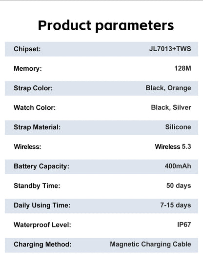 2025 New Smart Watch With 2 in 1 TWS Wireless Headset Bluetooth Call 1.53" AMOLED Screen 400mAh IP67 Waterproof Sport Smartwatch