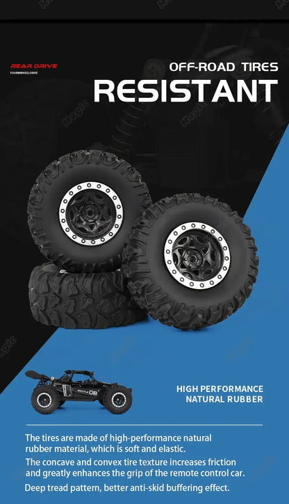 RC Cars Off-Road 2WD 1:16 Scale All Terrain Fast 20KM/H High Speed Electric Vehicle with 2.4GHz Metal Shell Remote Control Truck