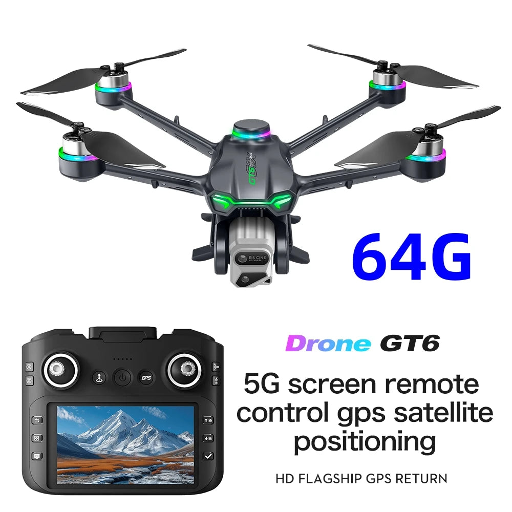 GT6 Max drone 5G screen remote control GPS positioning high-definition aerial photography brushless motor folding drone