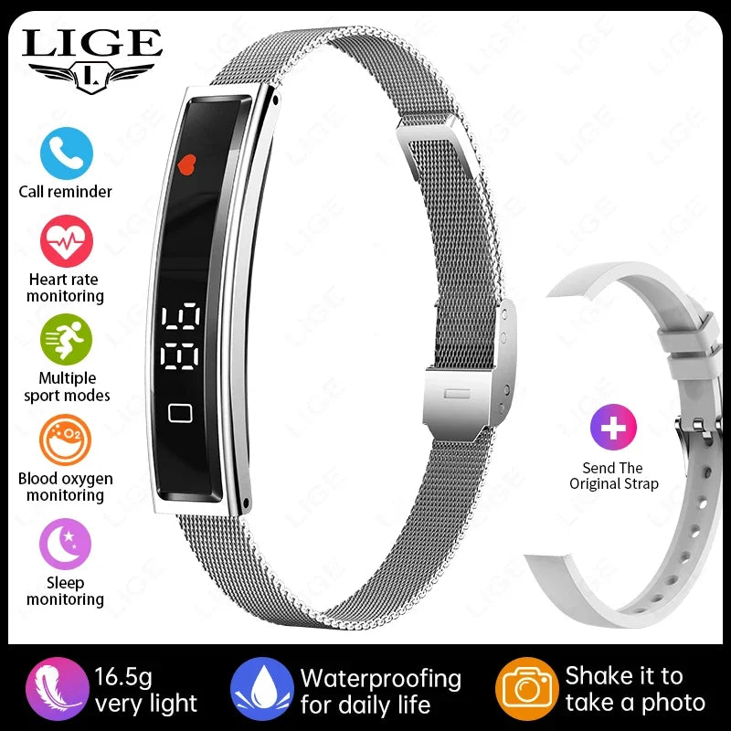 LIGE New Sport Fitness Tracker Smart Band Bracelet Heart Rate Blood Oxygen Sleep Monitor Pedometer Call Reminder Smartwatch 2025