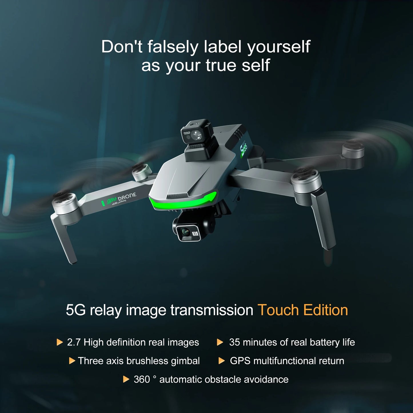 S155 MAX GPS Drone Professional 4K Camera 7.2-inch Touch Screen 3-Axis Gimbal EIS Relay Aircraft Obstacle Avoidance Dron Toy