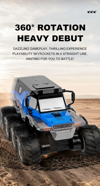JJRC 8x8 2.4G Remote Control Car 8wd Off-road Amphibious Stunt Vehicle 8-Wheel Speed Racing Truck Waterproof Crawler Toys